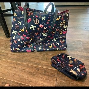 Large Tory Burch Kerrington tote and pouch